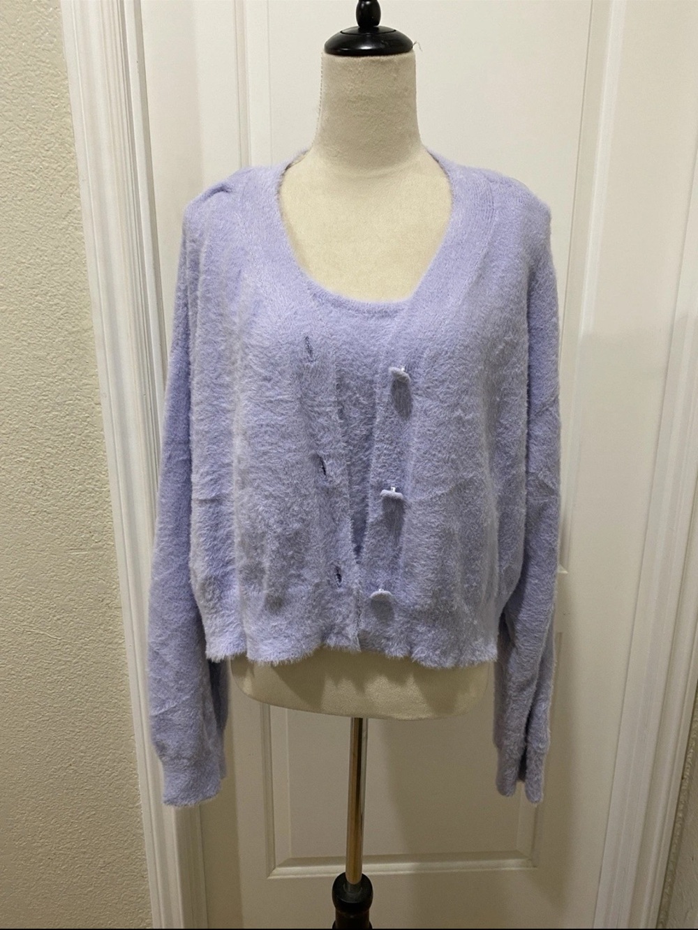 NWT Feather Knit Cardi Cami Set Southern Shirt light purple/ lavender hue $68.00